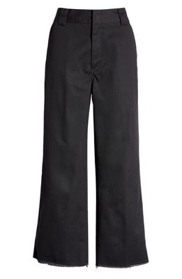 Dickies Women's Crop Ankle Twill Pants in Rinsed Black