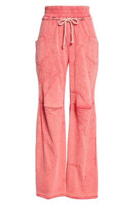 DIDU Release Hem Cotton Drawstring Pants in Pink