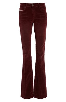 DIESEL 1969 D-Ebbey Velvet Bootcut Jeans in Burgundy/Red