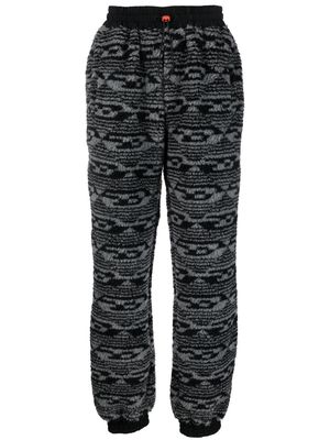 Diesel abstract-print fleece track pants - Black