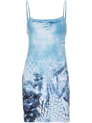 Diesel abstract-print mini dress - Blue
