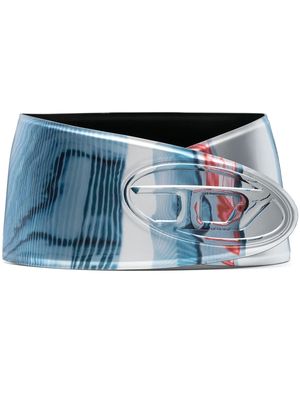 Diesel abstract-print wraparound belt - Blue