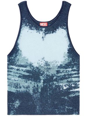 Diesel acid-wash jersey vest - Blue