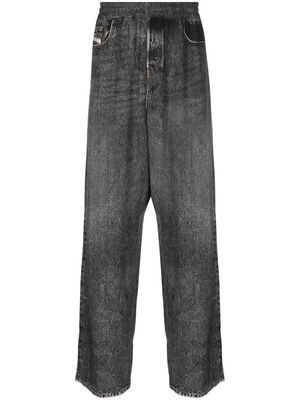 Diesel acid-wash straight-leg trousers - Black