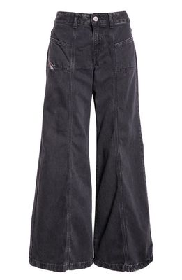 DIESEL Akii Wide Leg Jeans in Black/Denim