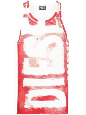 Diesel all-over logo lettering tank top - Red