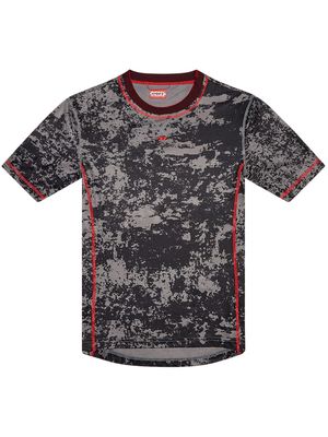 Diesel Amtee-Gael-Wt28 camouflage-jacquard T-shirt - Black