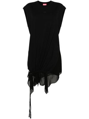 Diesel asymmetric cotton T-shirt dress - Black