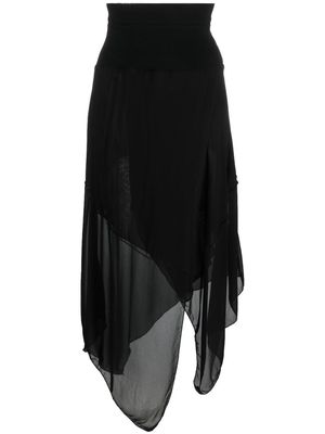 Diesel asymmetric-design high-waist skirt - Black