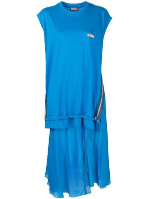 Diesel asymmetric sleeveless dress - Blue
