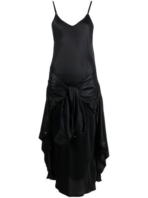 Diesel asymmetric tied-waist dress - Black