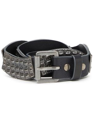 Diesel B-Metal Alligator leather belt - Black