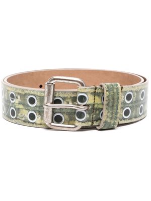 Diesel B-Trump trompe l'oeil leather belt - Yellow