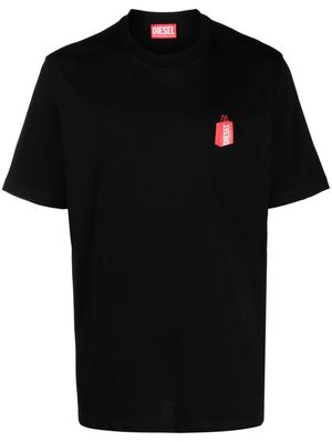 Diesel Bag-print cotton T-shirt - Black