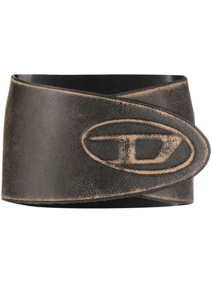 Diesel Berny distressed-leather mini skirt - Brown