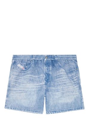 Diesel Bmbx-Ken-37 denim-print swim shorts - Blue