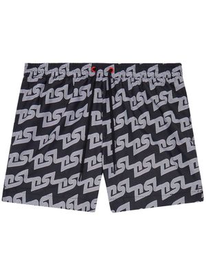 Diesel Bmbx-Ken-37 DSL-print swim shorts - Black