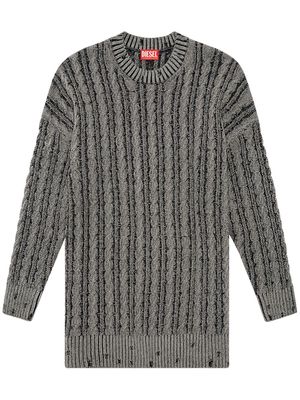 Diesel cable-knit drop-shoulder jumper - Grey