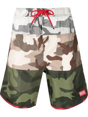 Diesel camouflage-pattern swim-shorts - Green