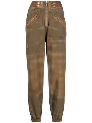 Diesel camouflage-print zip-front trousers - Green