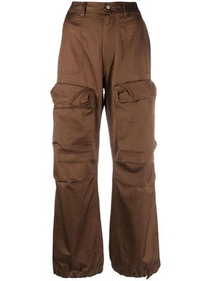Diesel cargo-pocket cotton-blend flared trousers - Brown