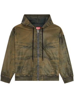 Diesel CL-D-GIR-S distressed hooded jacket - Brown