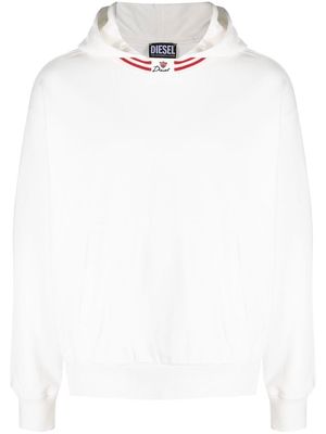 Diesel cotton embroidered-logo hoodie - White