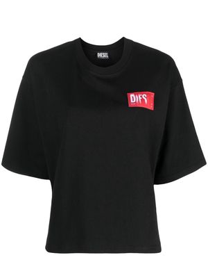 Diesel cotton logo-patch T-shirt - Black