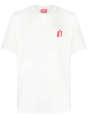 Diesel crew neck logo-print cotton T-shirt - White