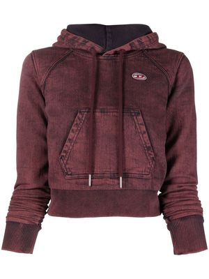 Diesel cropped denim hoodie - Red