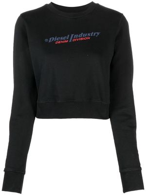 Diesel cropped logo-print sweatshirt - Black