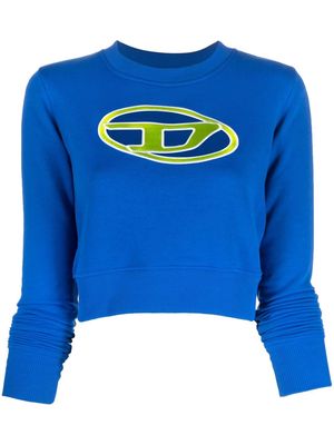 Diesel cut out-logo cropped sweater - Blue
