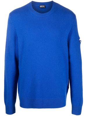 Diesel cut out-logo knitted jumper - Blue