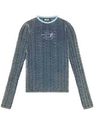 Diesel cut-out logo knitted top - Blue