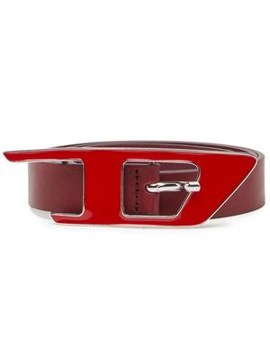 Diesel D-buckle fastening leather belt - Red