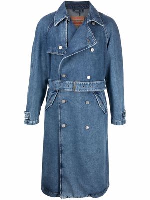 Diesel D-Delirious double-breasted trench coat - Blue