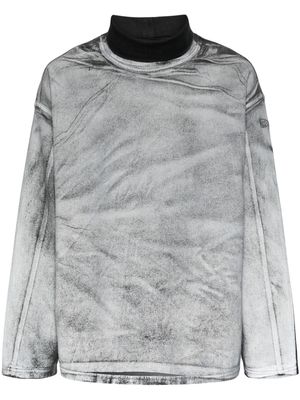 Diesel D-Nlabelcol reflective sweatshirt - Grey