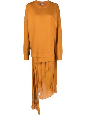 Diesel D-Rollie asymmetric sweatshirt dress - Orange