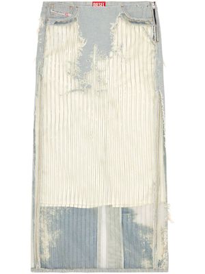 Diesel De-Pigo-Fse pinstripe devoré skirt - White