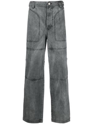 Diesel debossed-logo cotton trousers - Grey