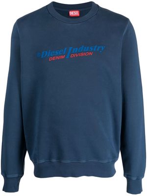 Diesel Diesel Industry logo cotton sweatshirt - Blue