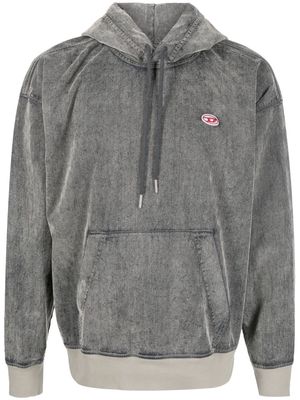 Diesel distressed-effect contrast hoodie - Grey