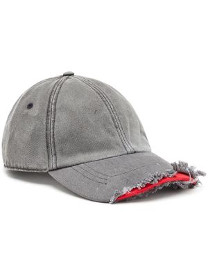 Diesel distressed-effect cotton baseball cap - Grey