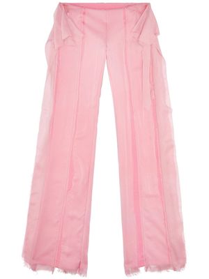 Diesel distressed-effect semi-sheer trousers - Pink