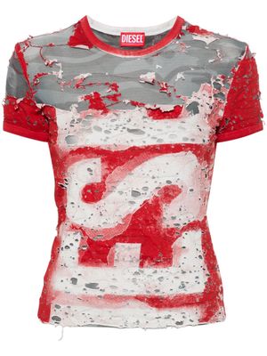 Diesel distressed-effect T-shirt - Red