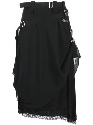 Diesel draped midi skirt - Black