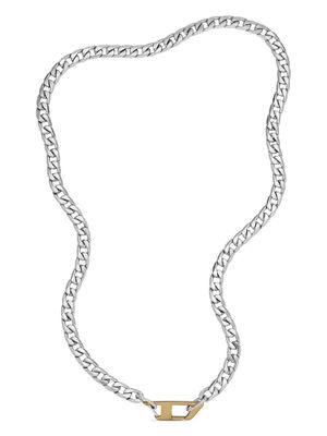 Diesel Dx1343 logo-plaque necklace - Silver