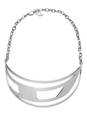 Diesel Dx1479 logo-plaque necklace - Silver