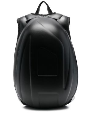Diesel embossed-logo zipped backpack - Black