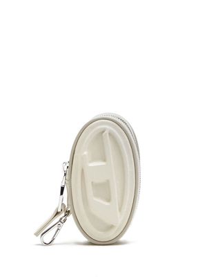 Diesel embossed-logo zipped key pouch - White